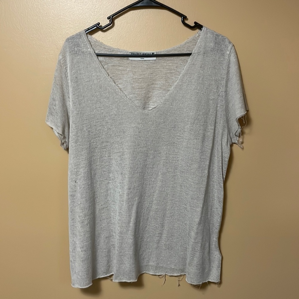 Distressed Short Sleeve Shirt, M